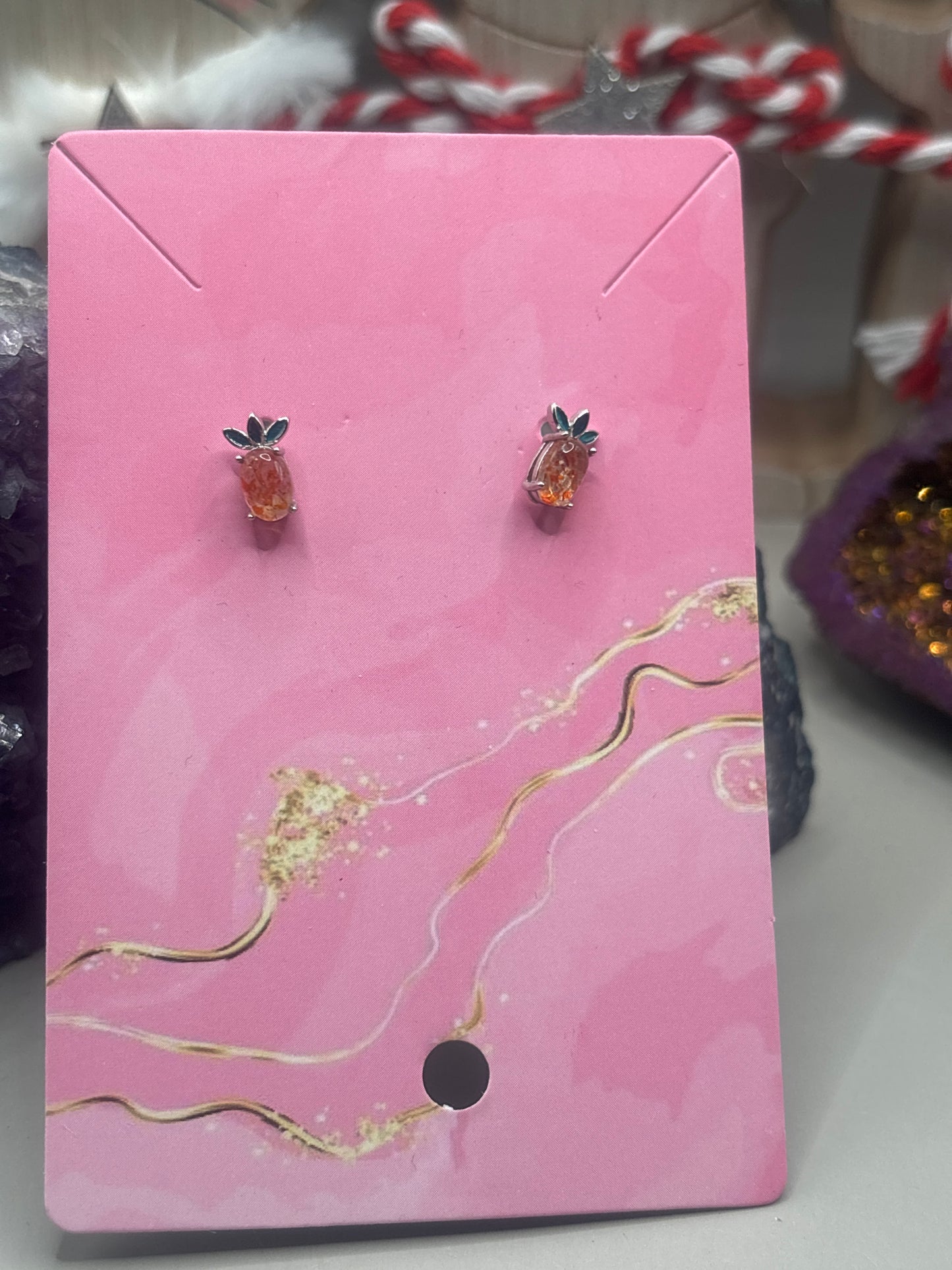 Sonnenstein Ananas Ohrstecker