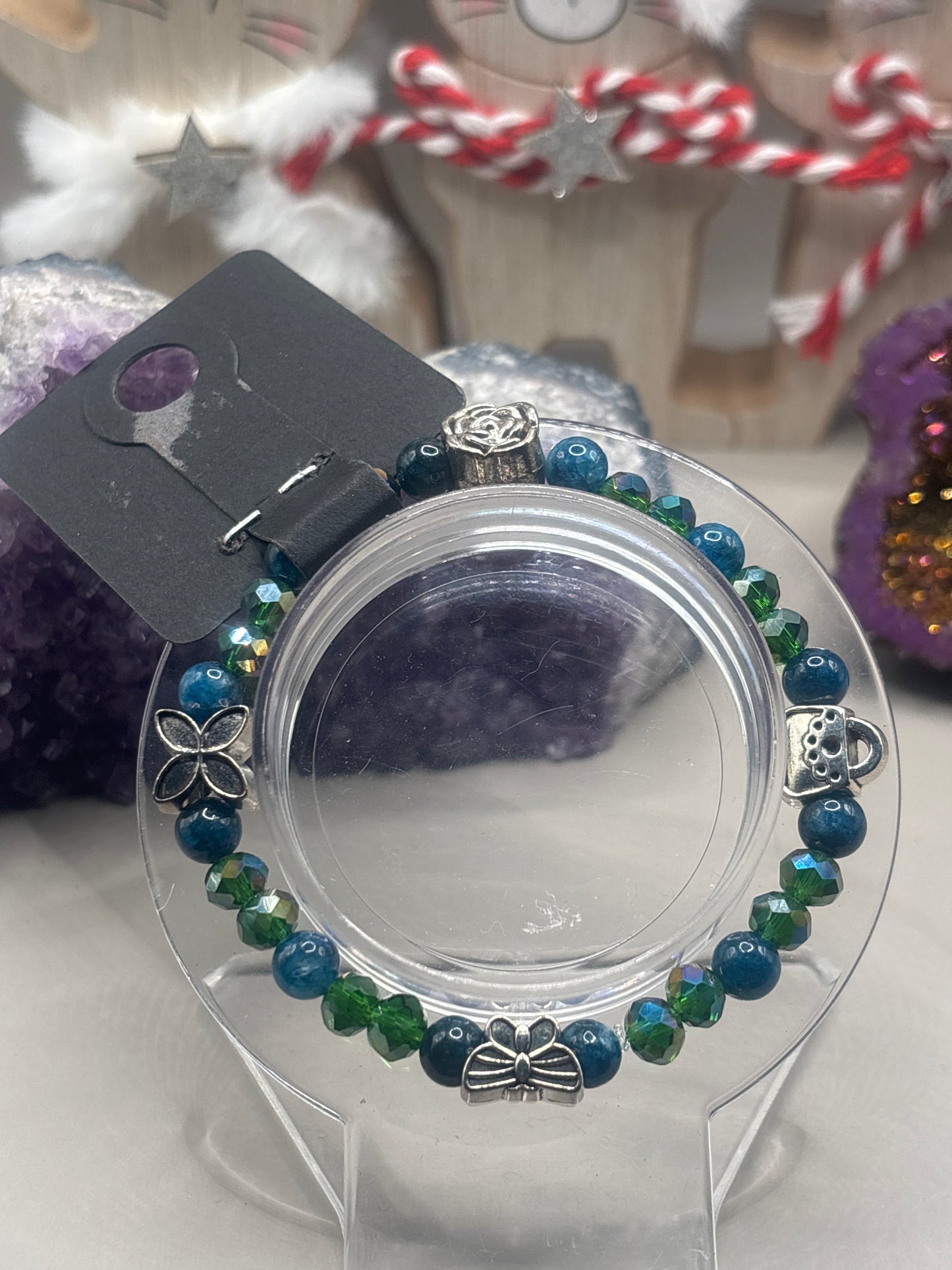 Azurit/ Malachit mit Charms Armband Handmade