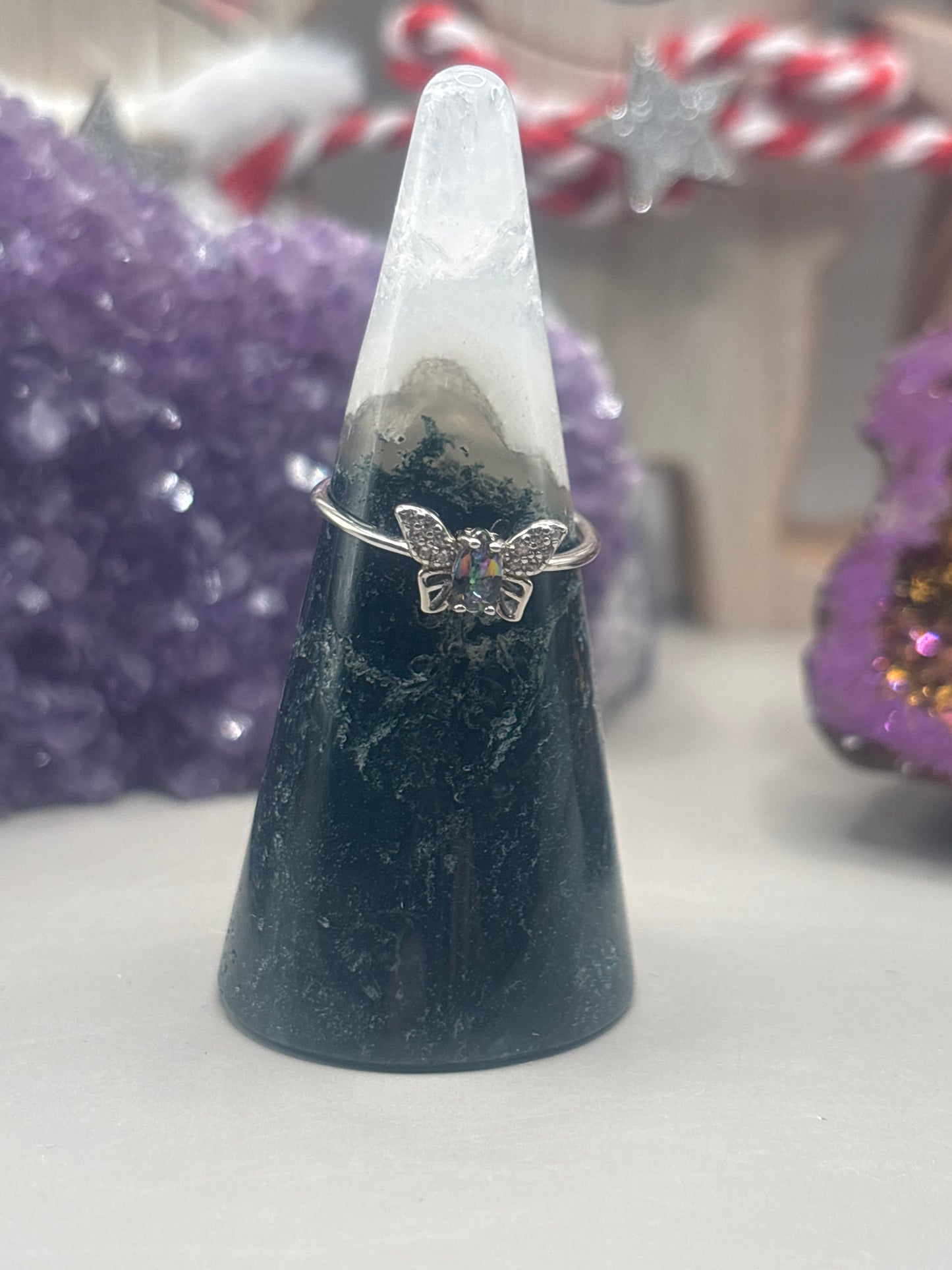 Mystikquarz kleiner Schmetterling Ring