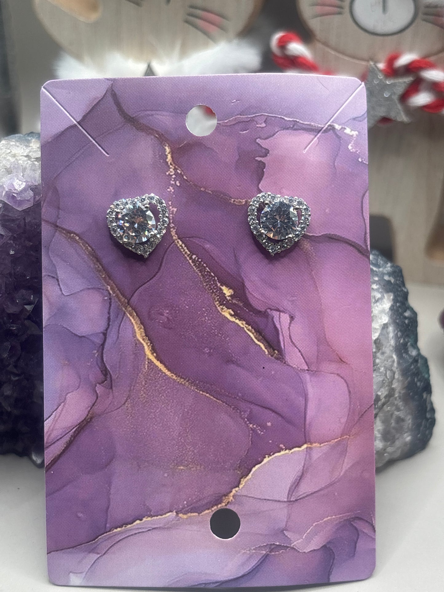 Moissanit Herzen Ohrstecker