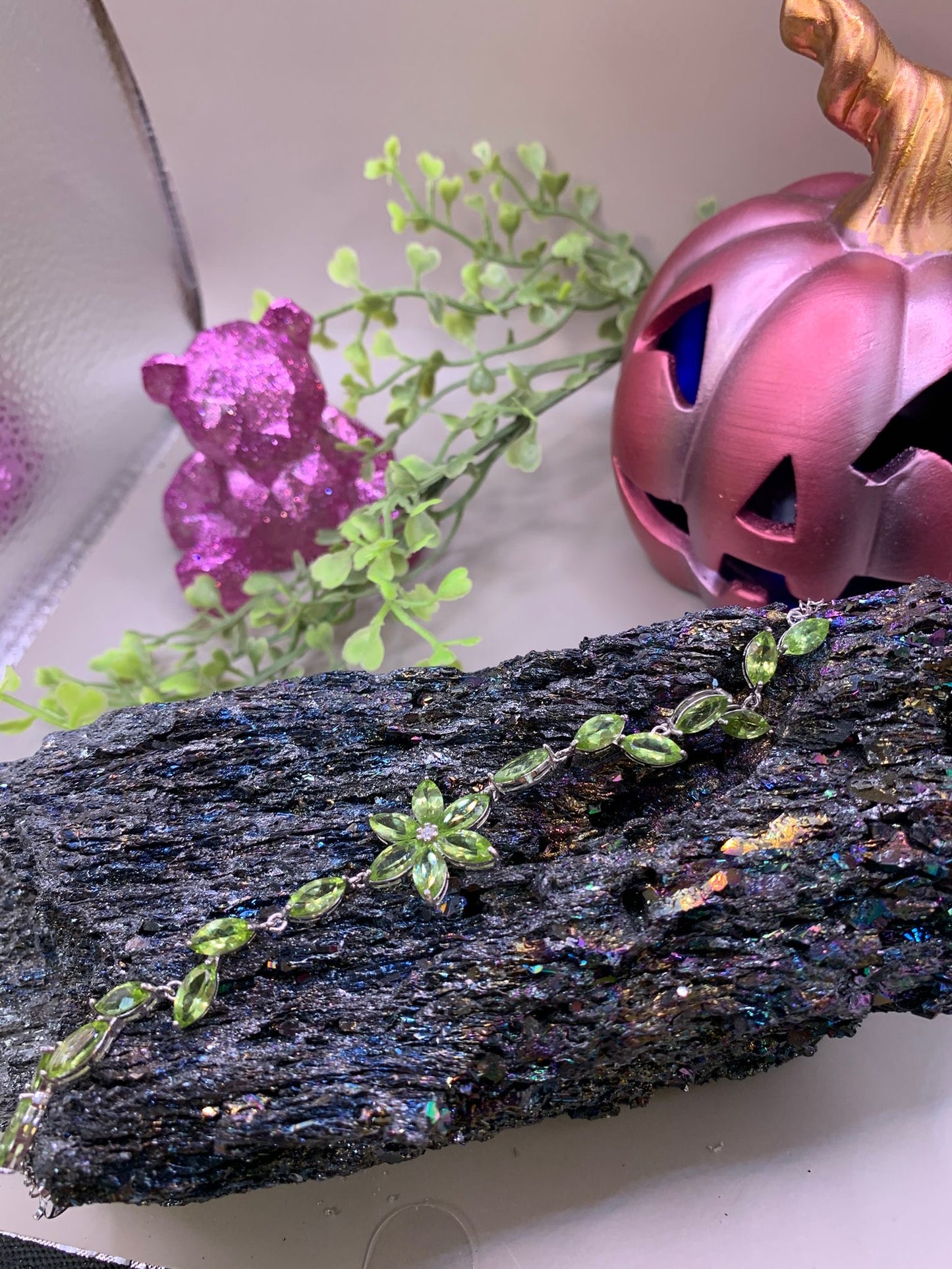 Peridot Armband im Blumendesign mit Zertifikat