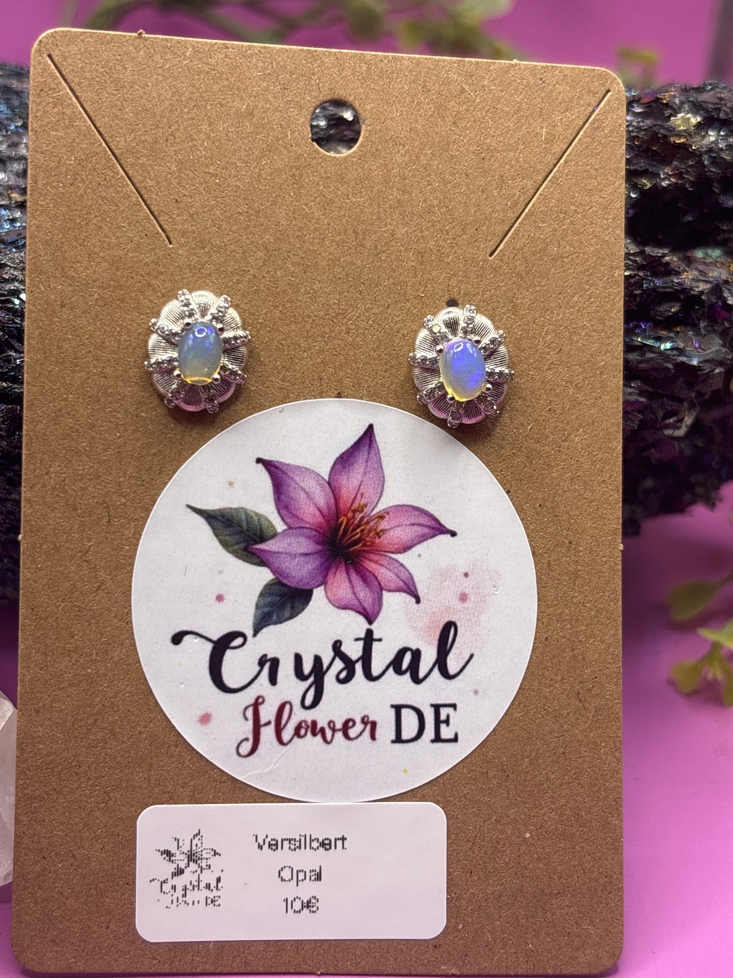 Opal oval Ohrstecker