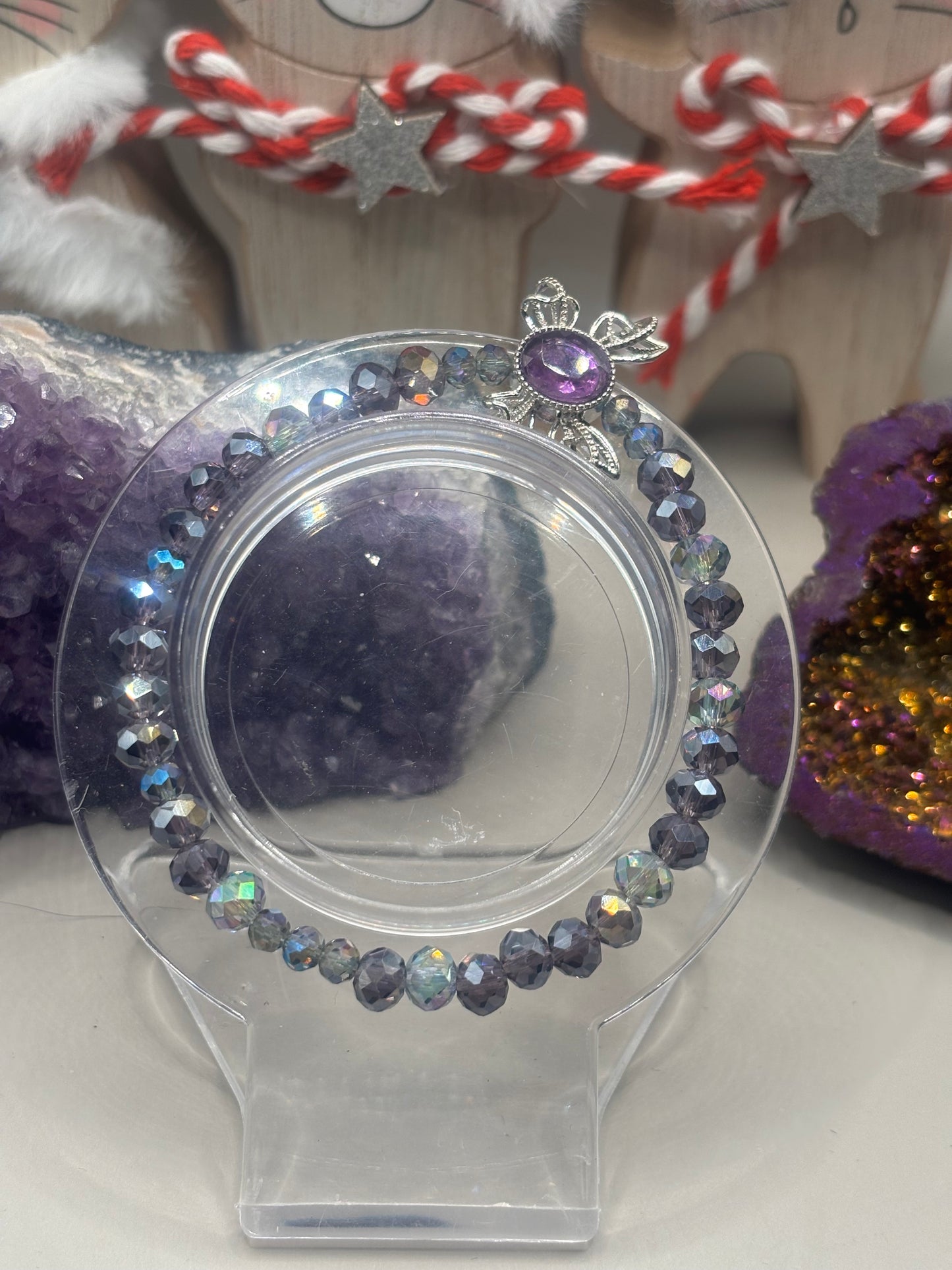 Amethyst Schmetterling Charm armband Handmade