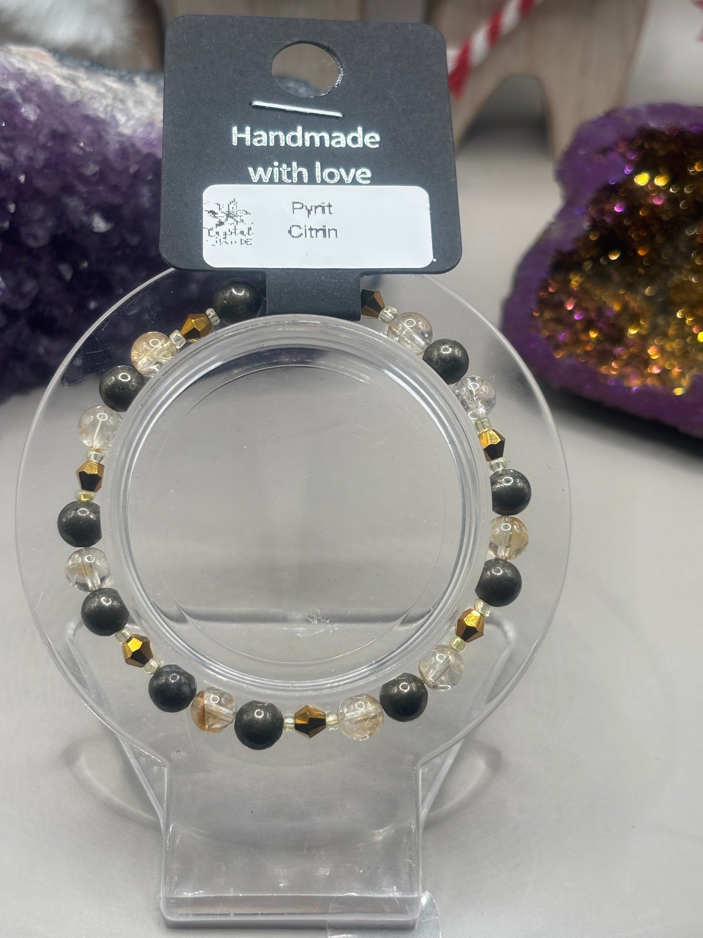 Pyrit und Citrin Armband Handmade