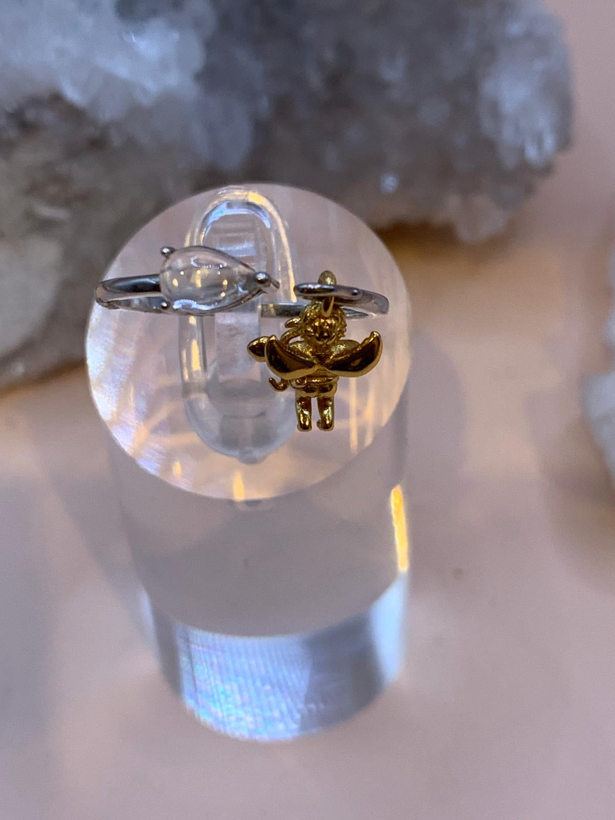 Mondstein Engel Anhänger Ring