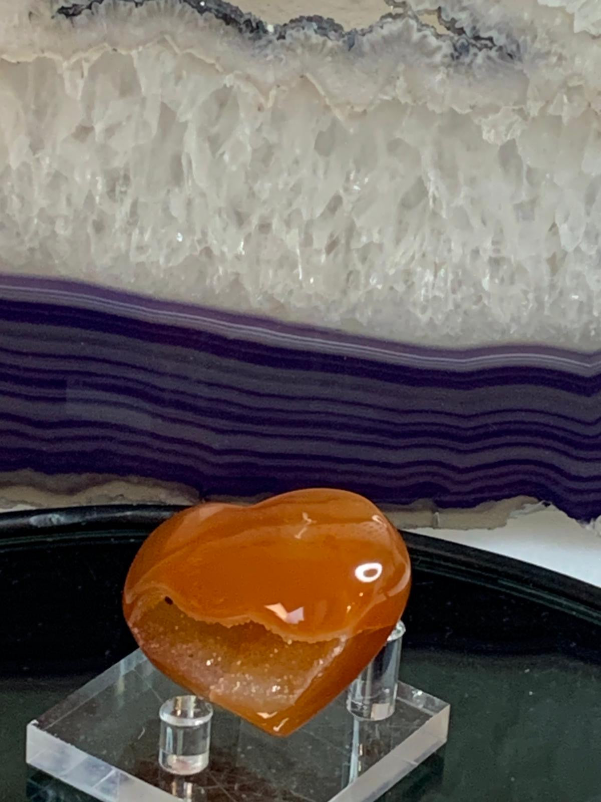 Karneol Herzen mit Druse