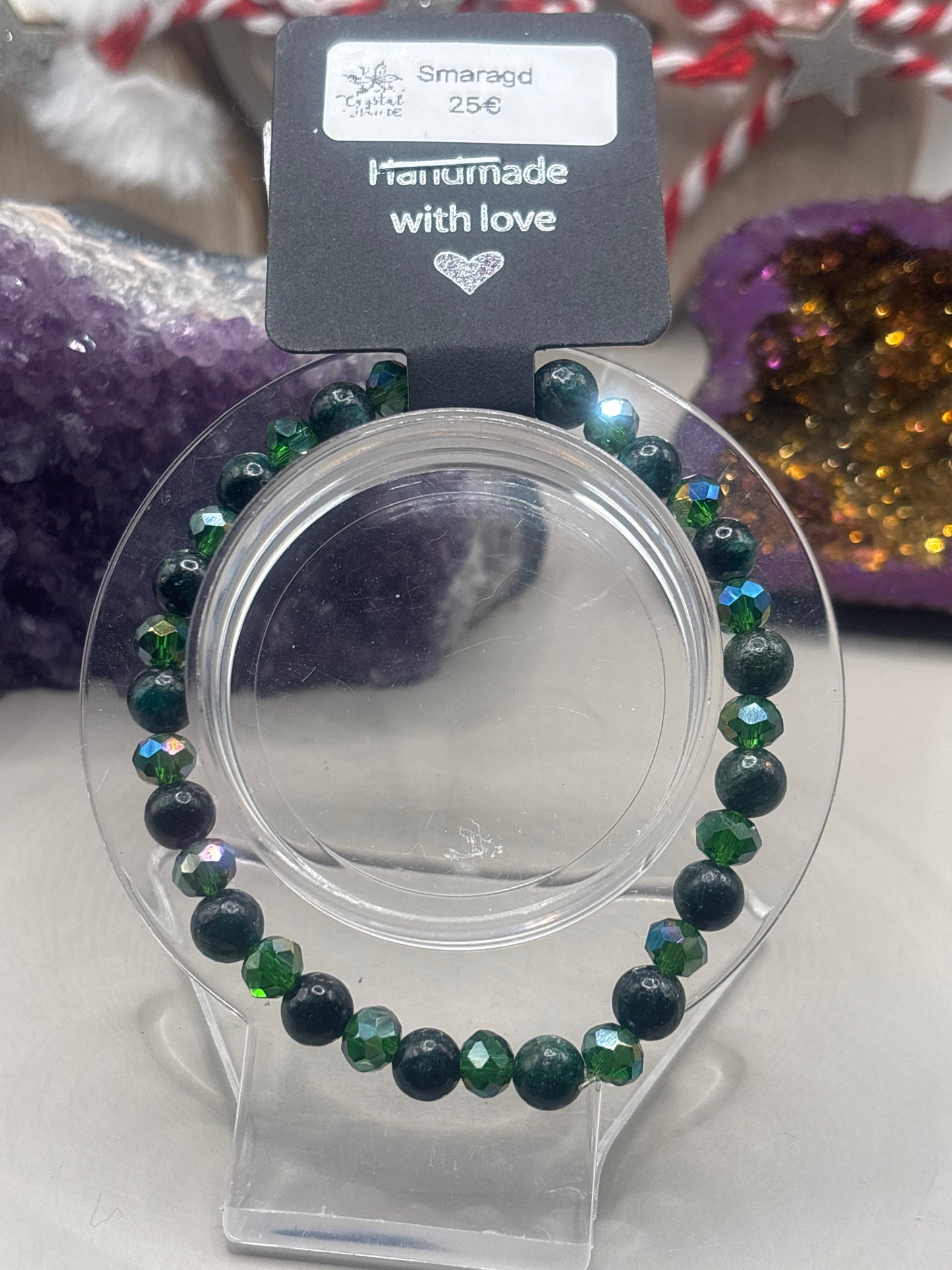 Parasemsmaragd Armband Handmade