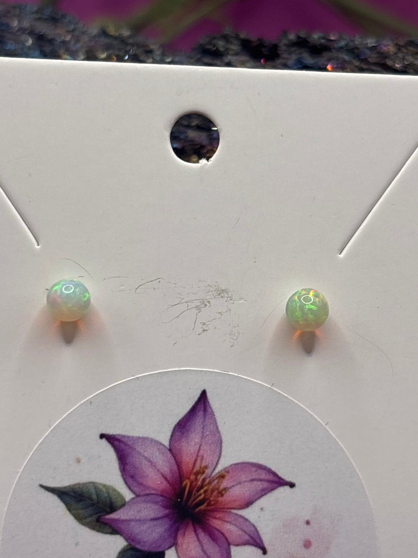 Opal Perlen Ohrstecker