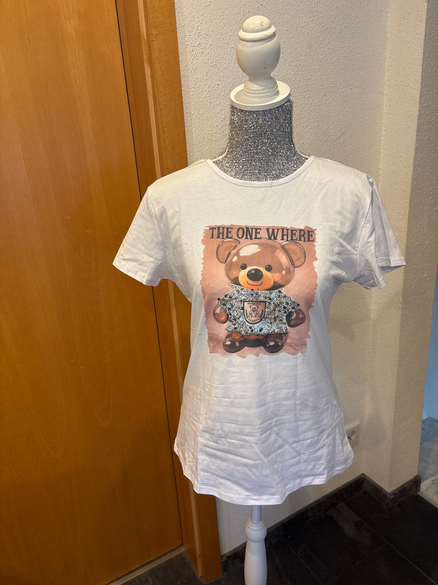 T-Shirt mit Glitzerdruck