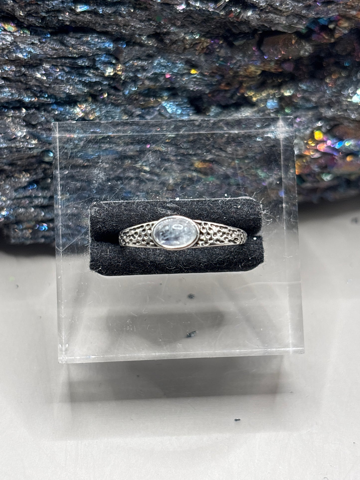 Mondstein schlicht Vintage Design Ring