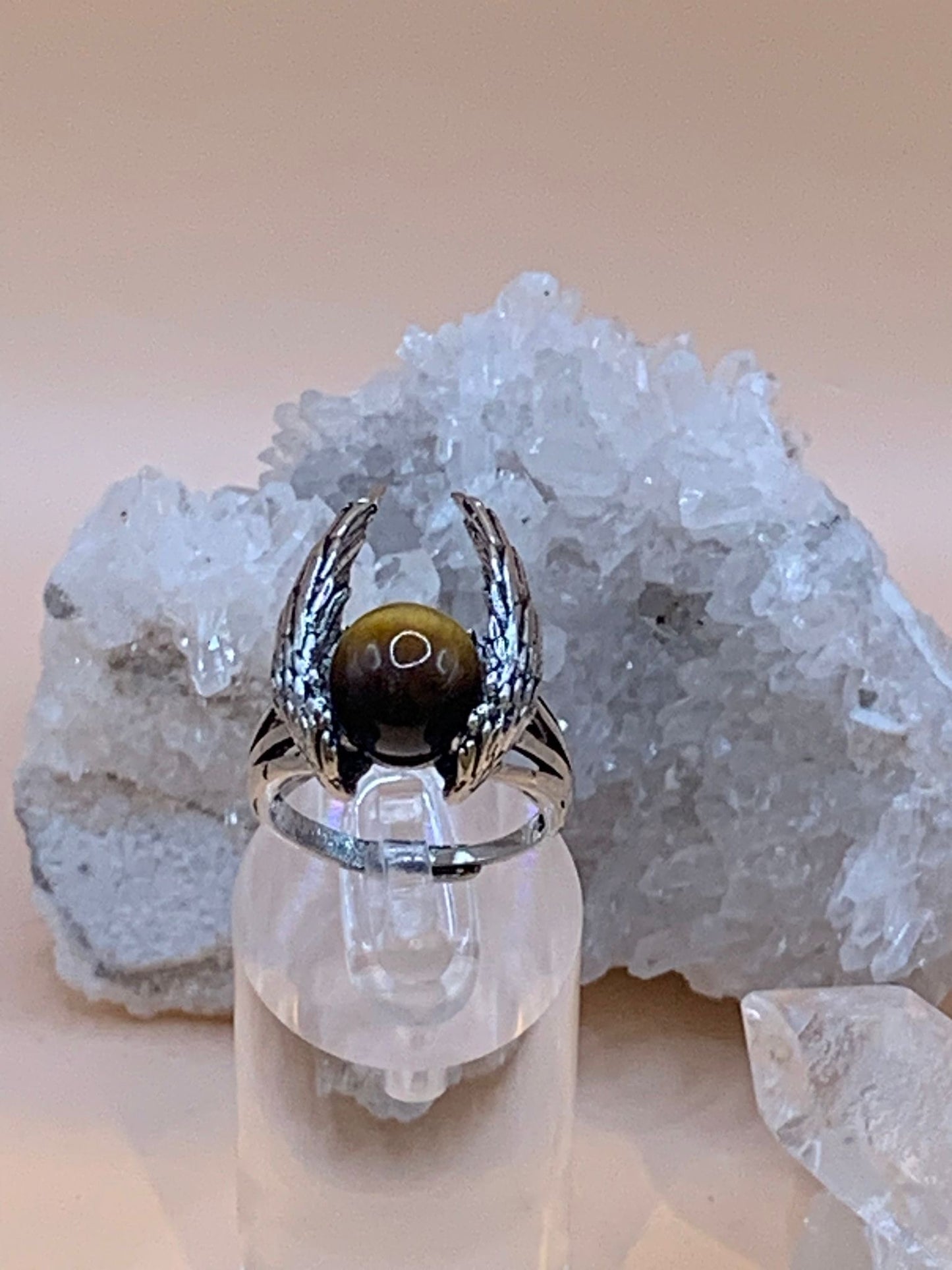 Tigerauge mit Flügeln Ring