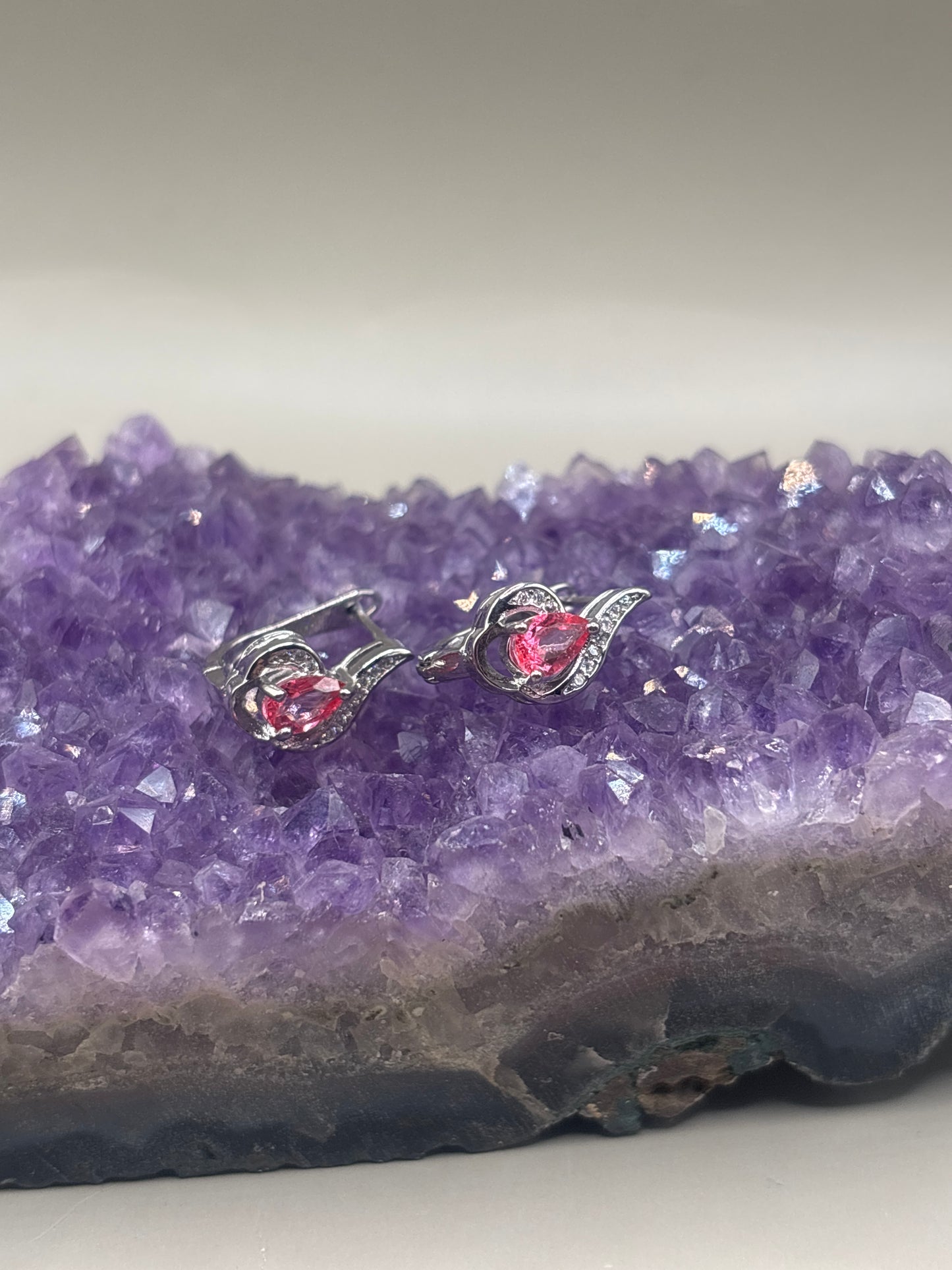 Pinker Topas Flamme Kreolen