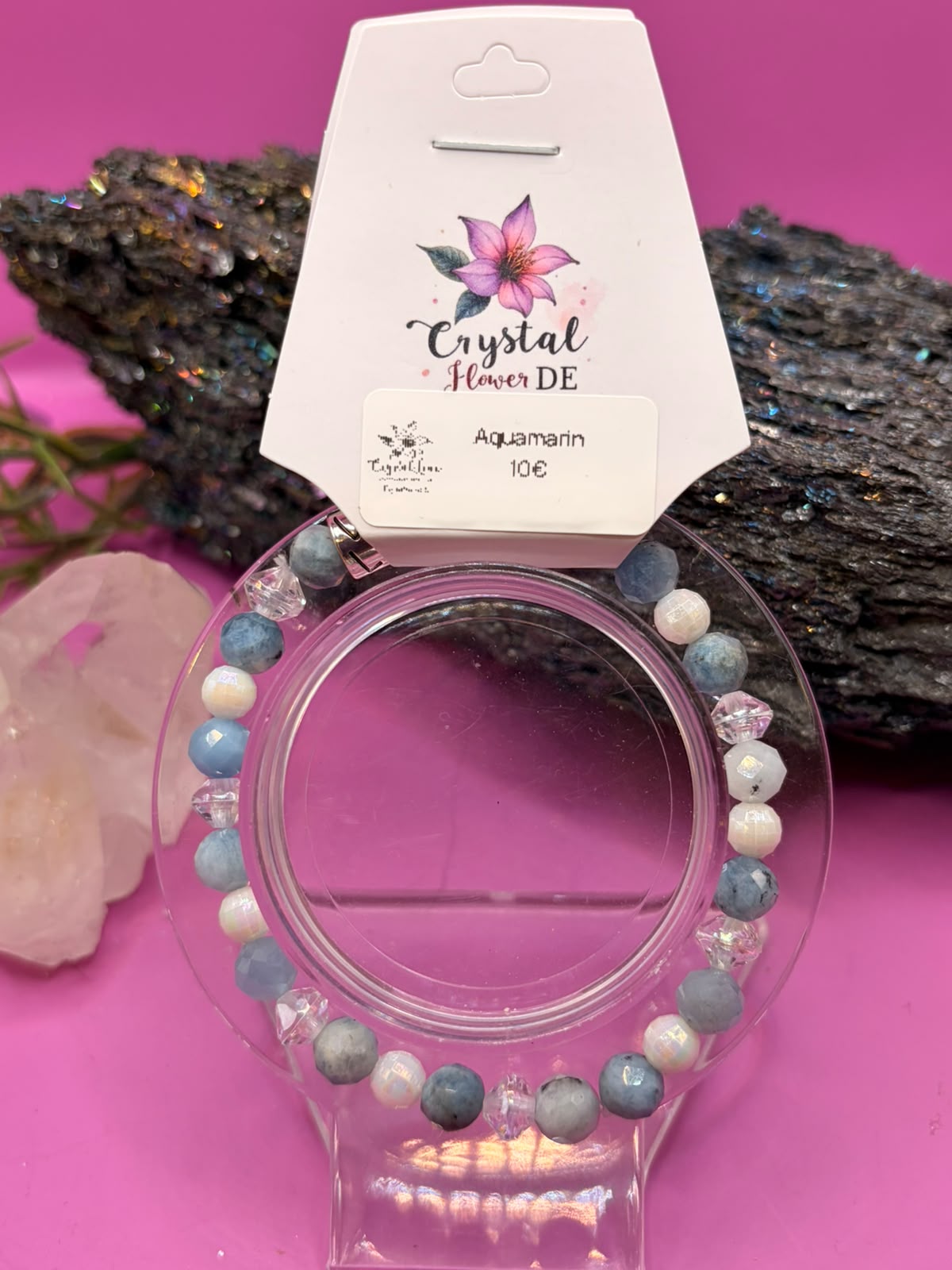 Aquamarin facettiert Handmade Armband