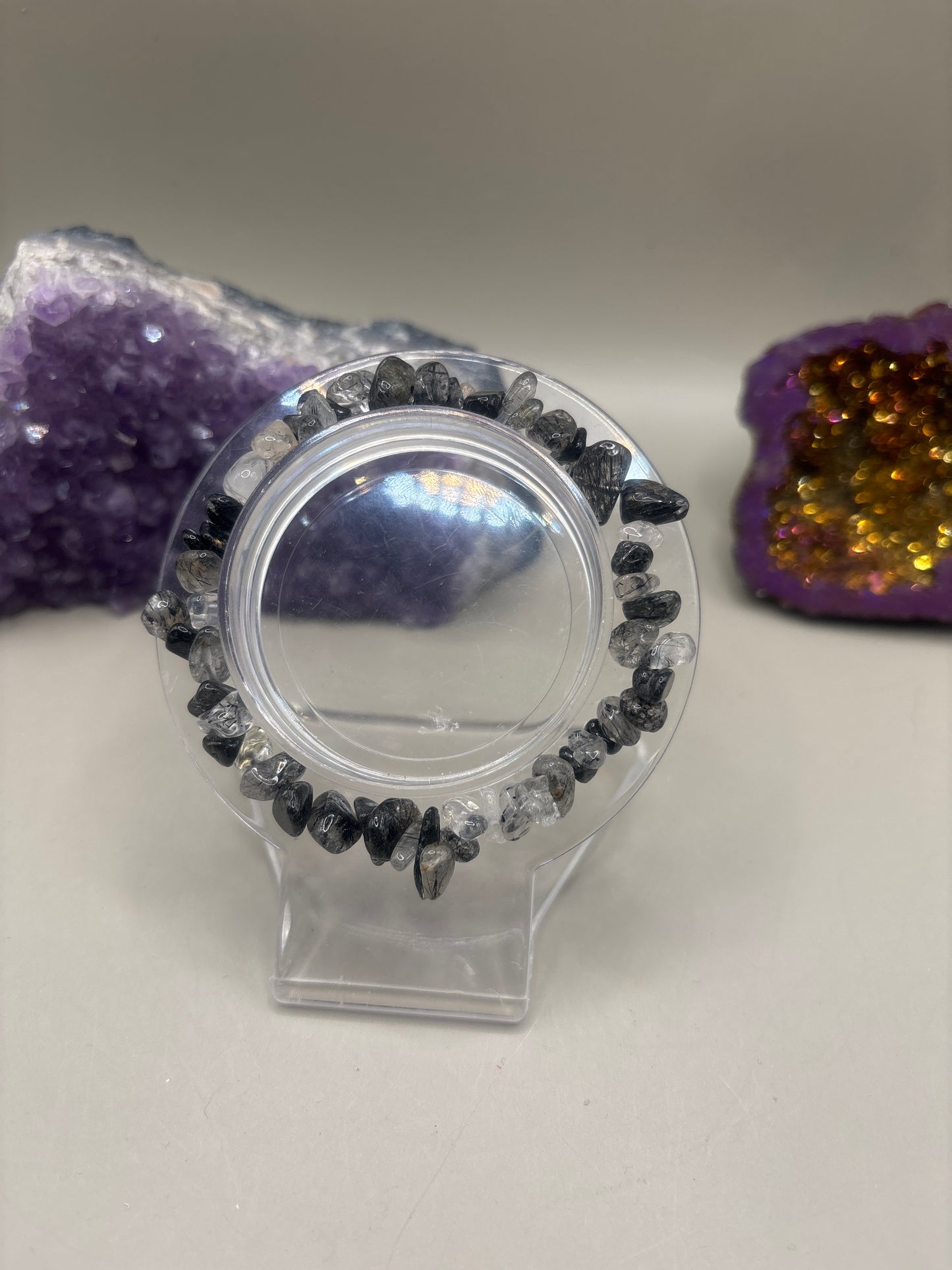 Turmalin in Quarz Splitterarmband