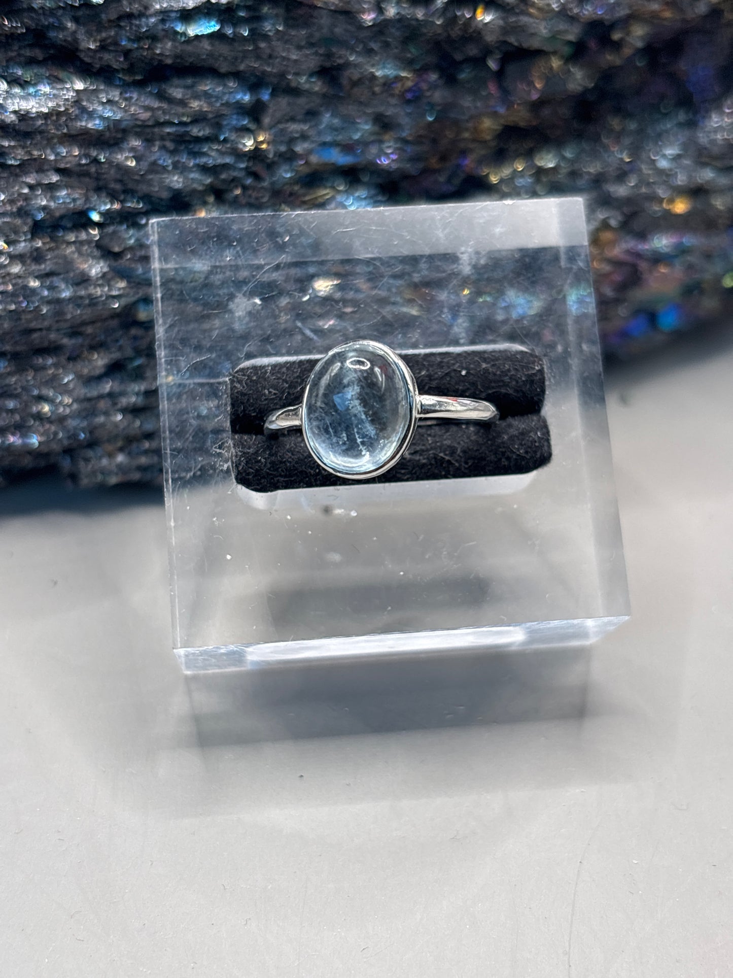 Aquamarin großer Stein schlichtes Design