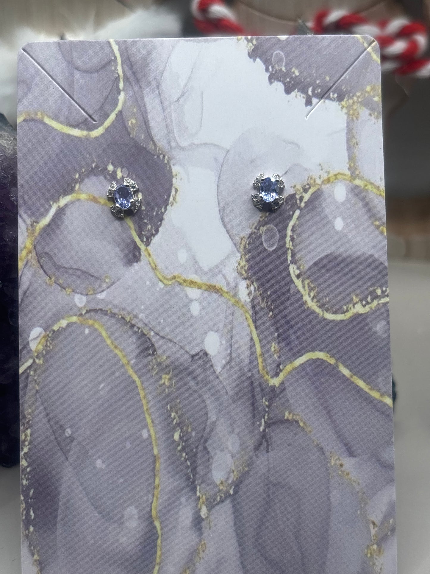 Tansanit Ohrstecker schlicht