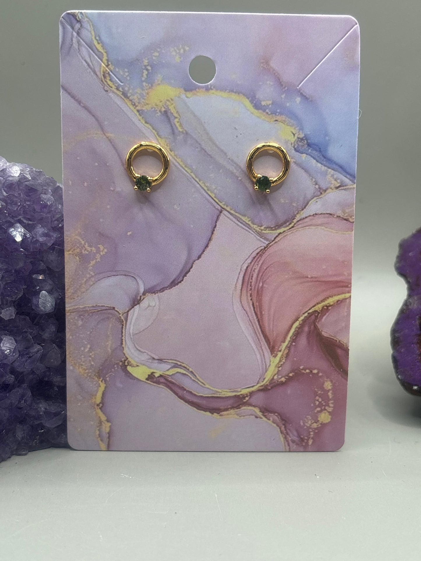 Diopsid runde Ohrstecker