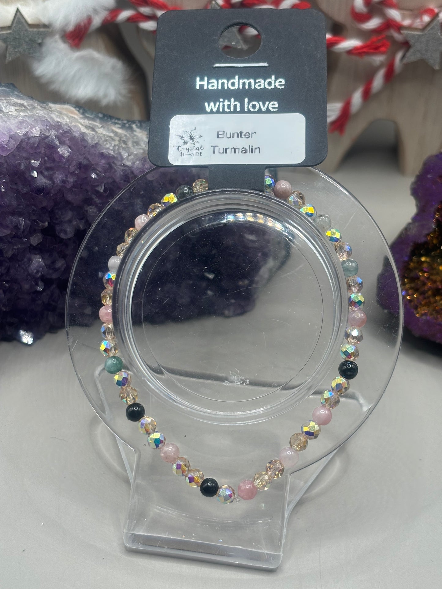 Bunter Turmalin Armband Handmade