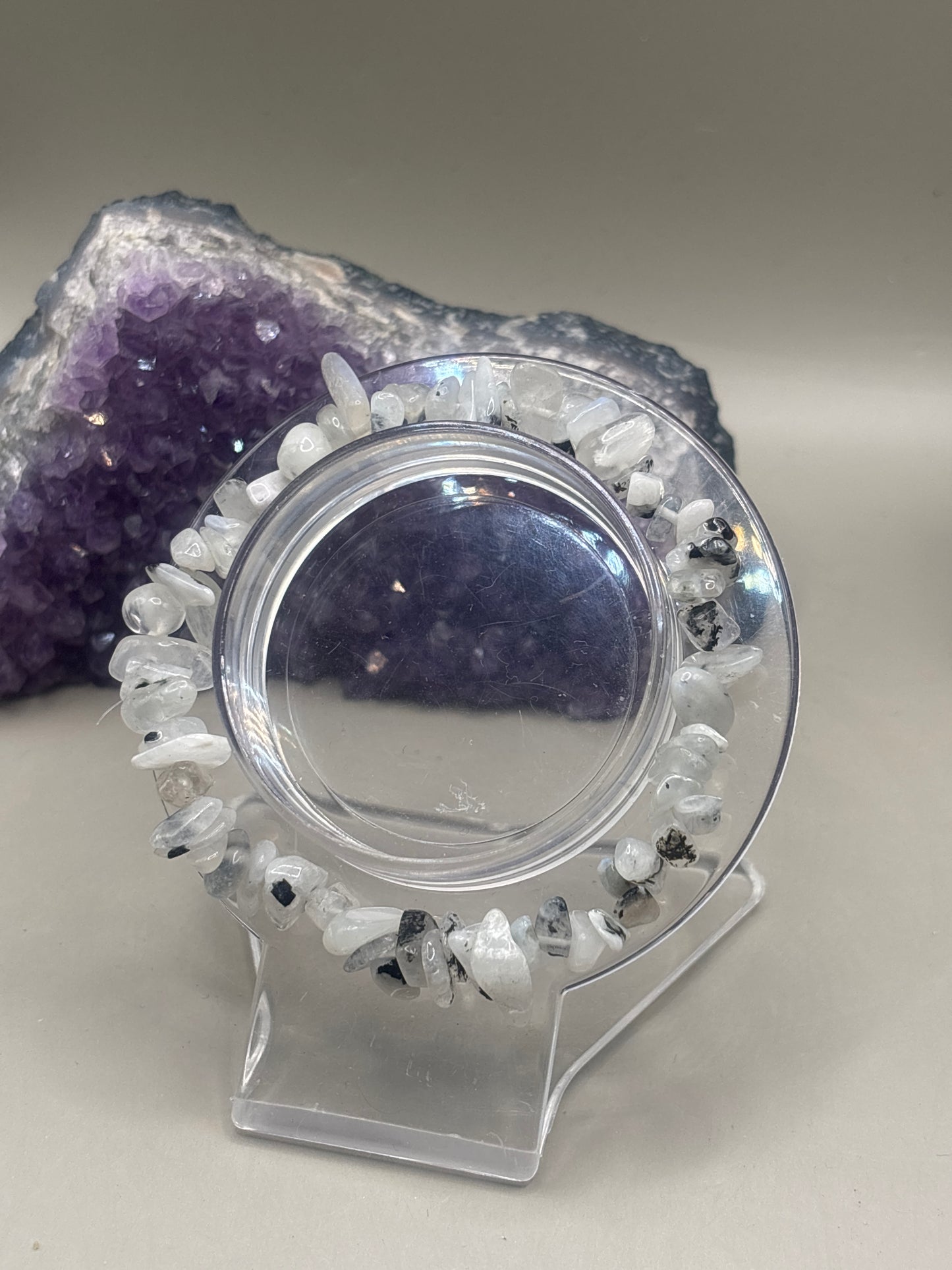 Weißer Mondstein Splitterarmband