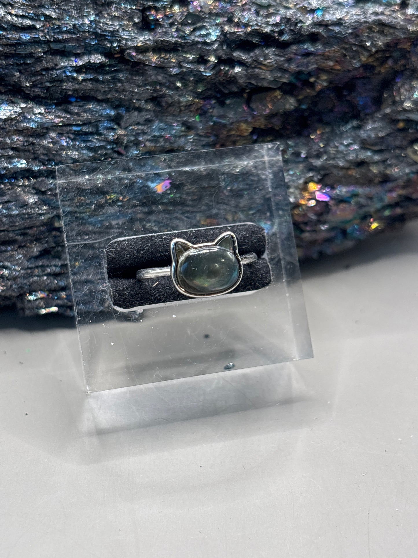 Muschelring im Katzenkopfdesign