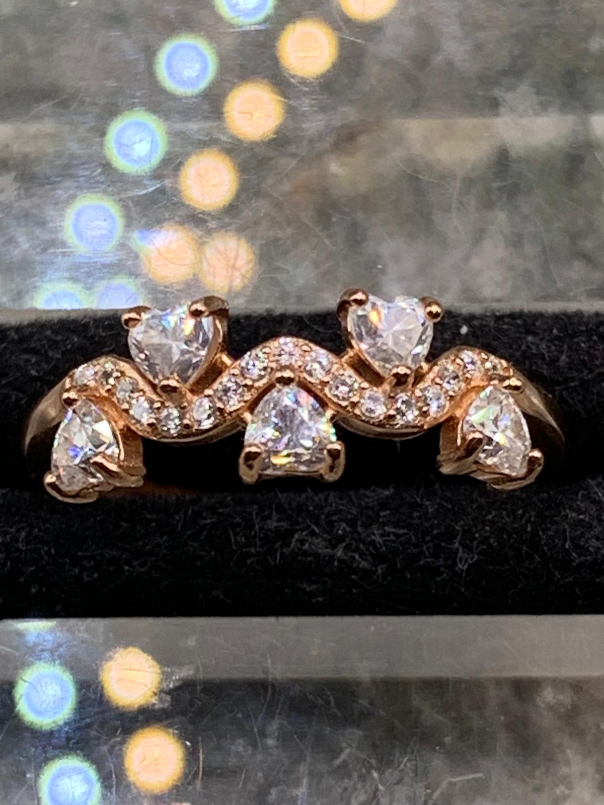 Herzen Roségold mit Moissanit Ring