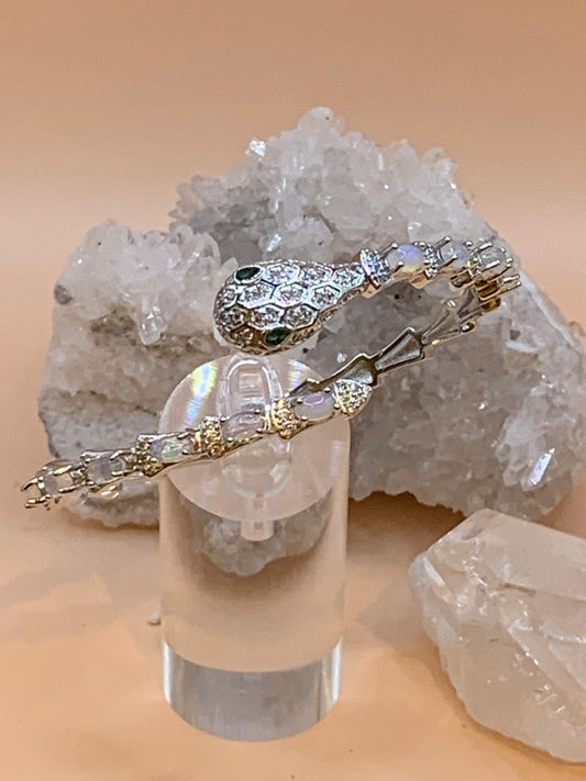 Opal Schlange Armreif mit Zirkonia