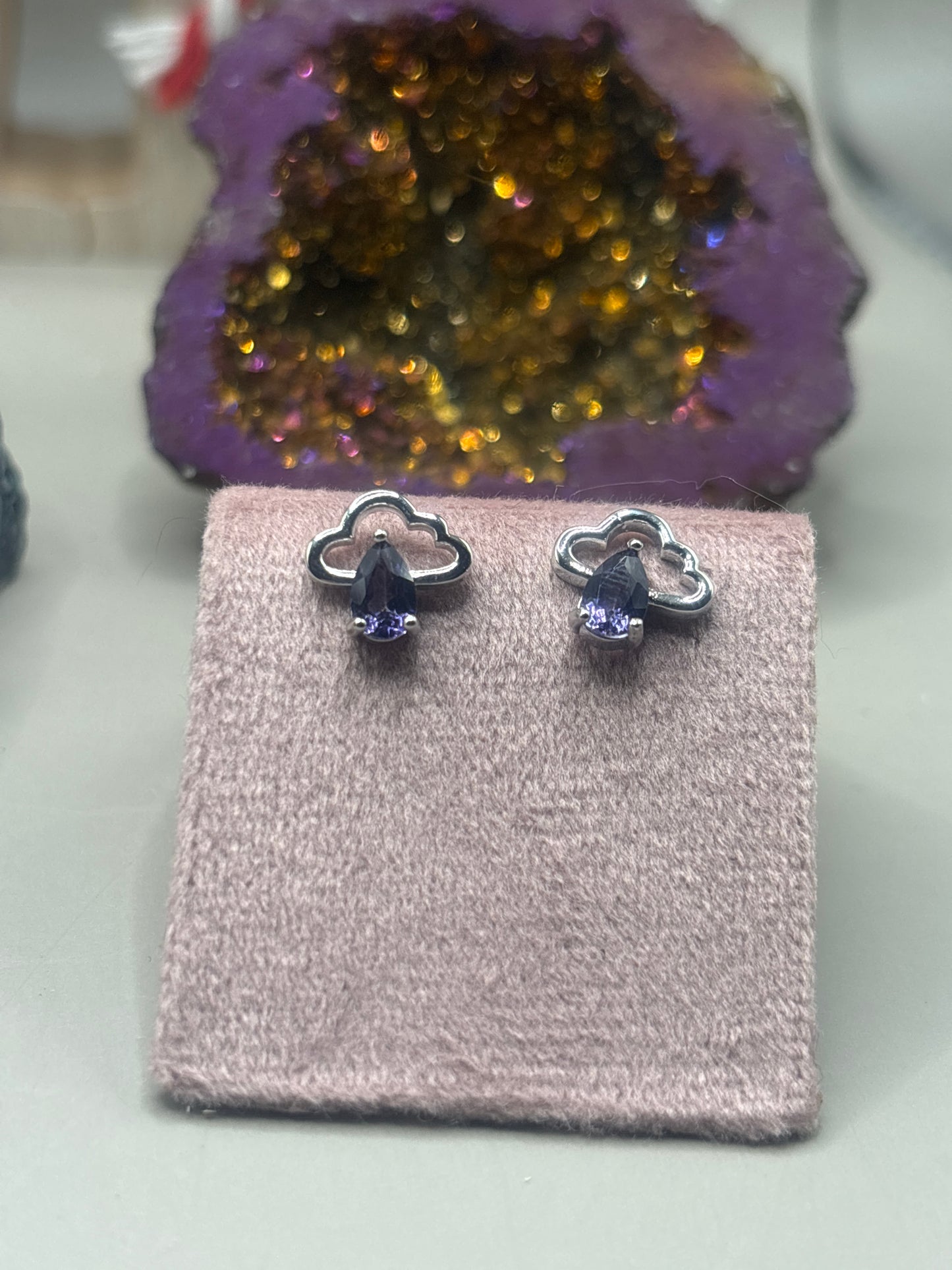 Amethyst Wolken Ohrstecker