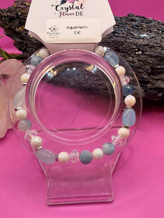 Aquamarin Nugget und facettiert Armband