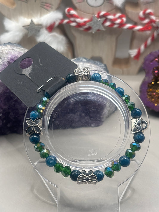 Azurit/ Malachit mit Charms Armband Handmade