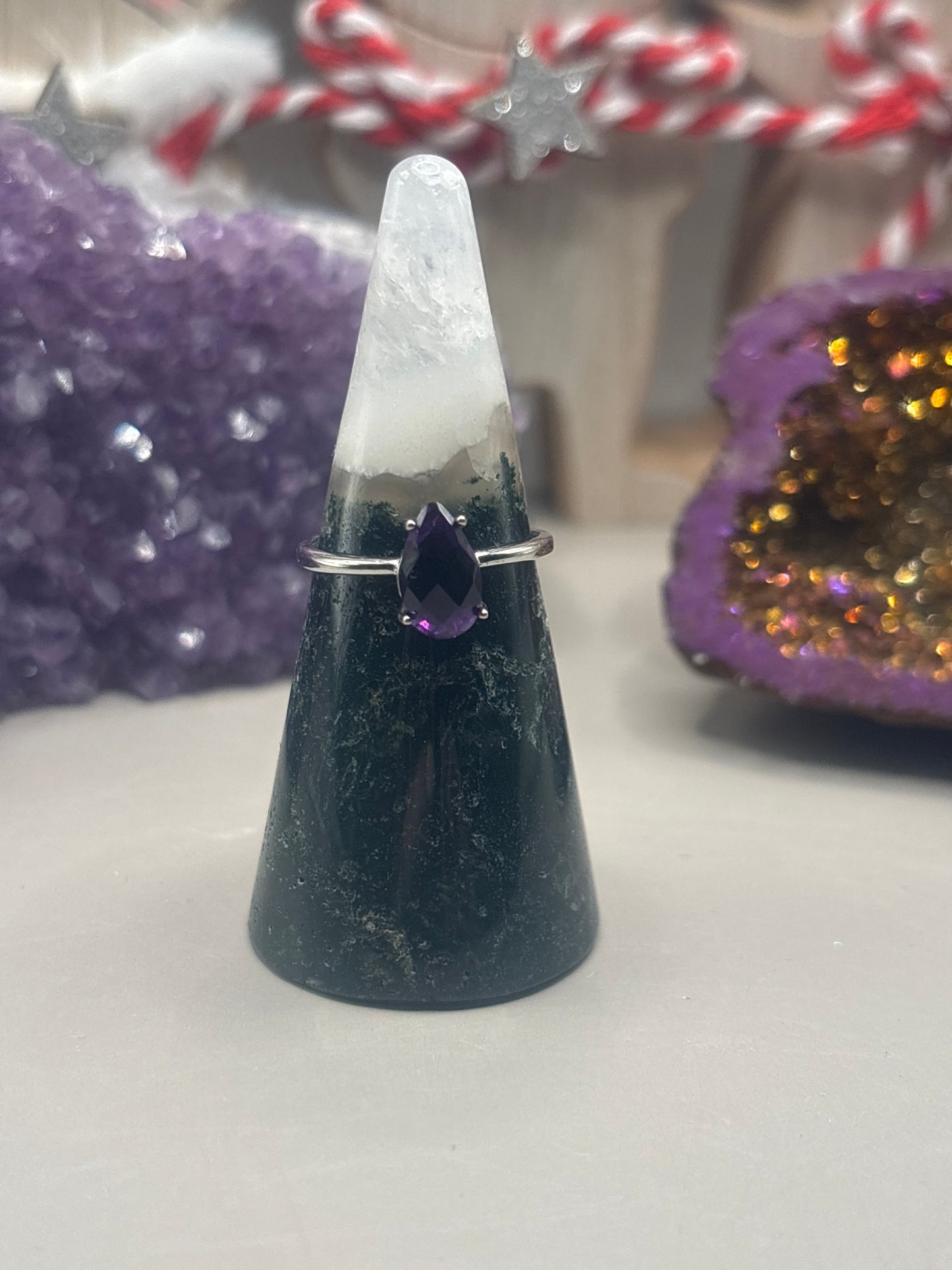 Amethyst Tropfen Ring