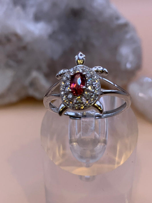 Granat Schildkröte mit Zirkon Ring