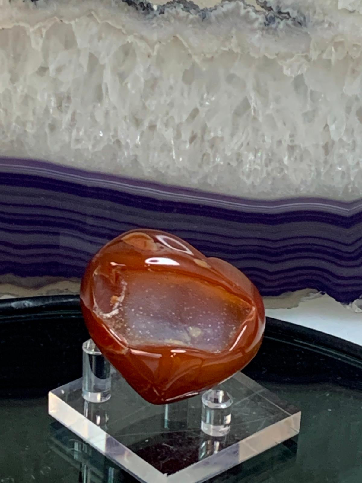 Karneol Herzen mit Druse