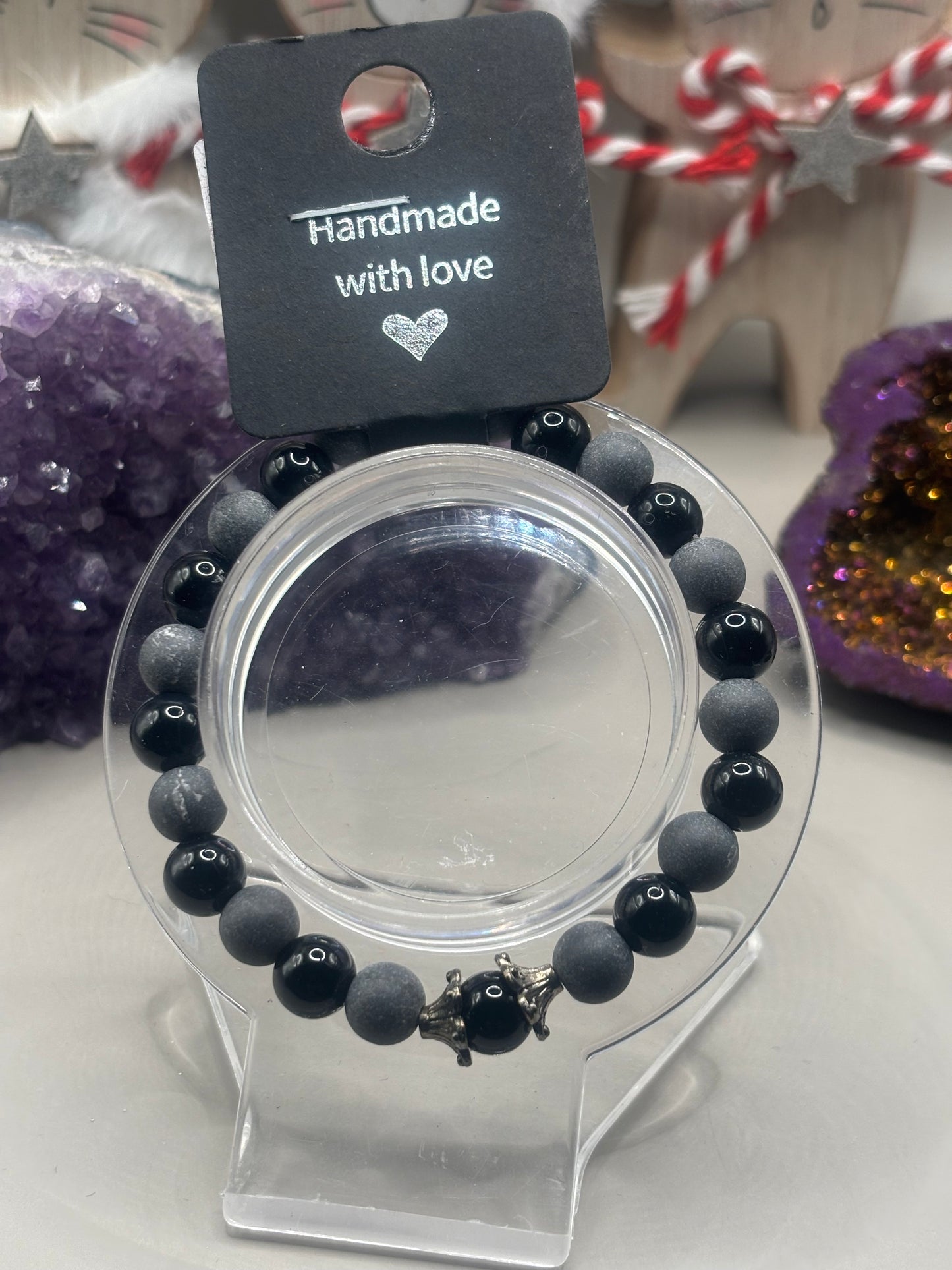 Schwarzer Obsidian Armband Handmade