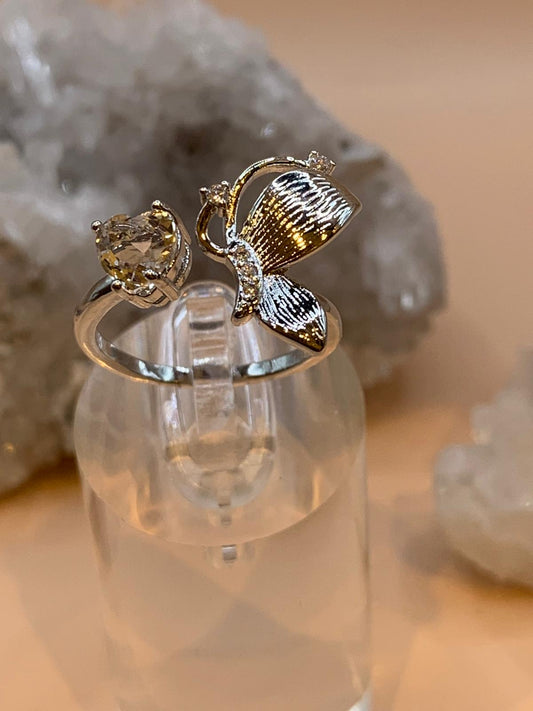 Bergkristall Schmetterling Ring