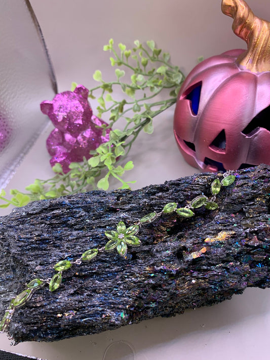 Peridot Armband im Blumendesign mit Zertifikat