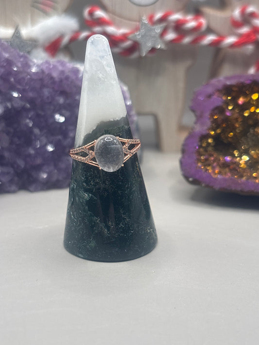 Weiße Jade mit großem Stein Ring