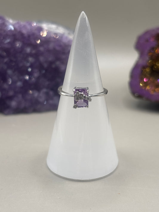 Amethyst eckig mit Sternschnuppe