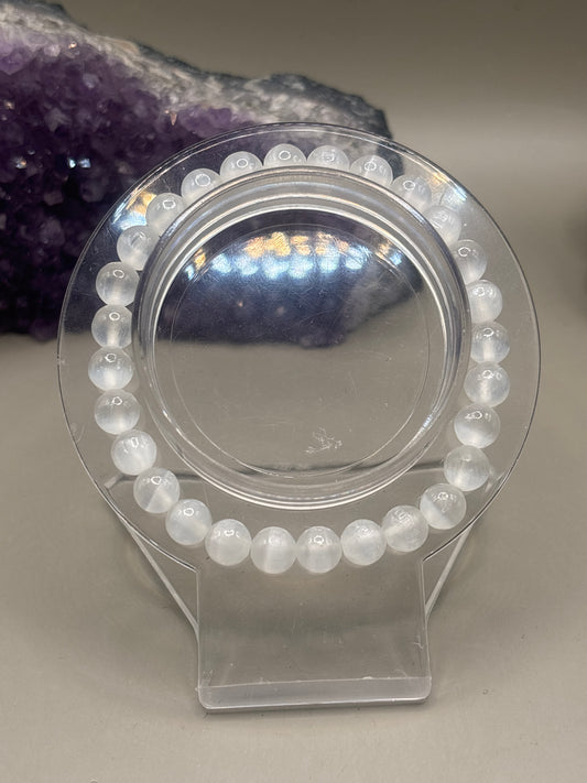 Selenit Perlenarmband