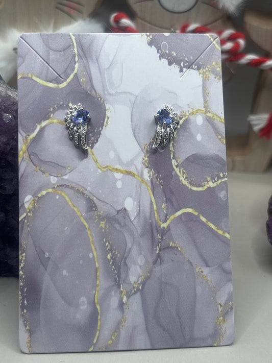 Tansanit Flügel Ohrstecker