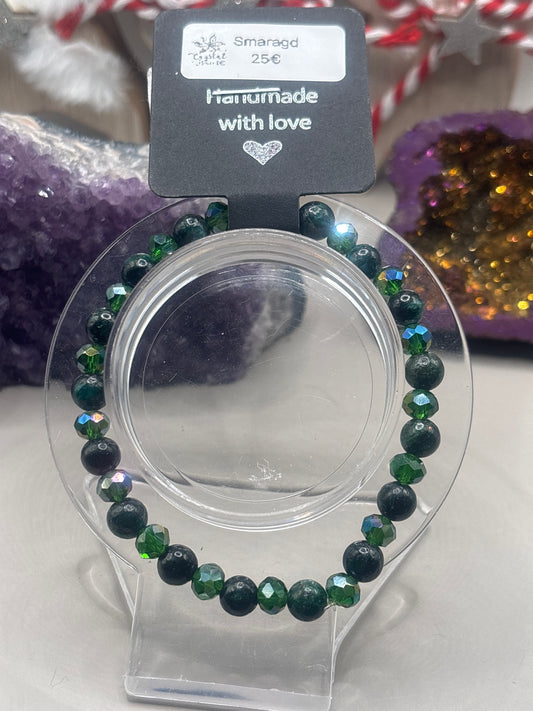 Parasemsmaragd Armband Handmade