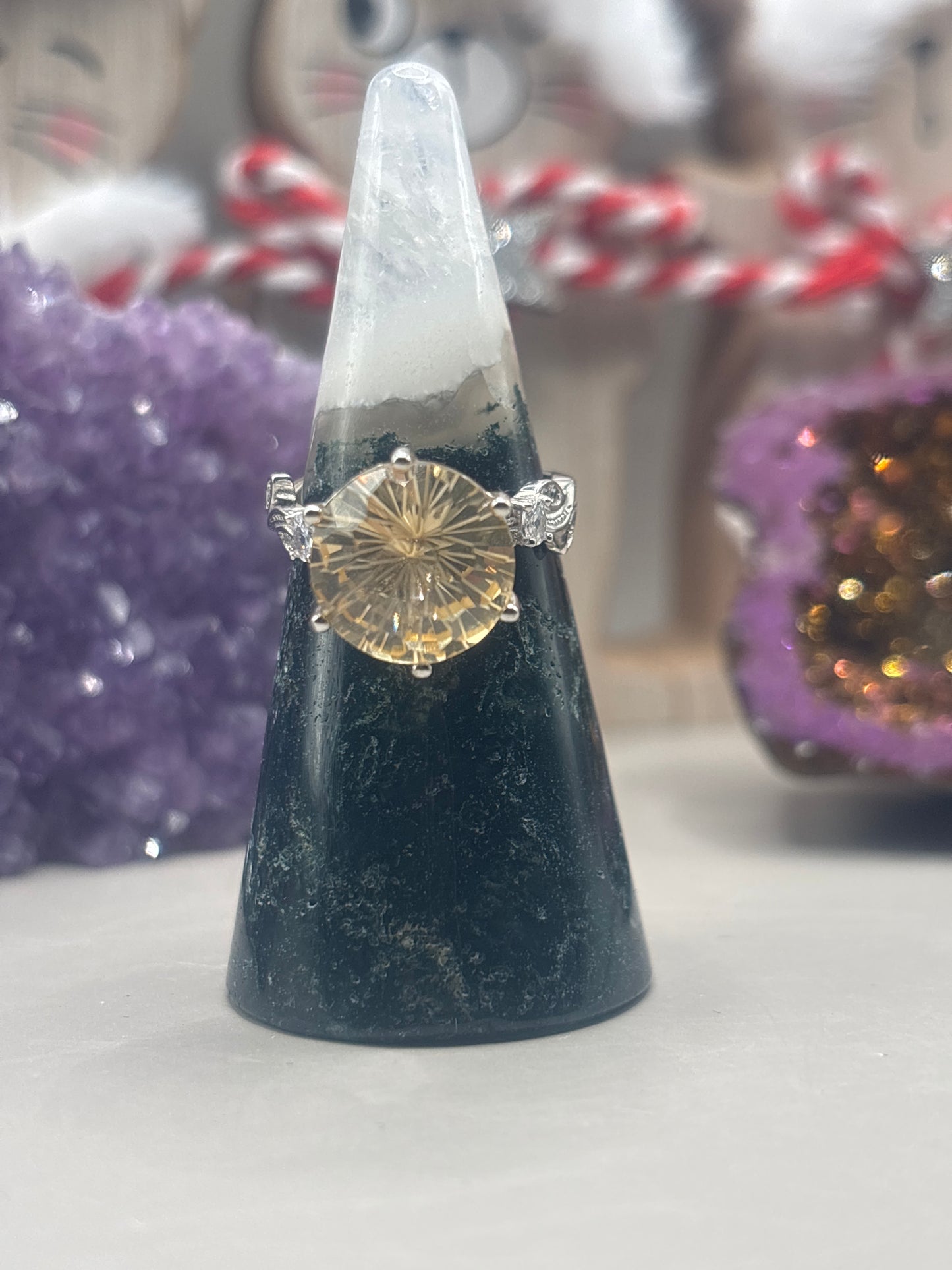 Citrin Fireworkscut Ring