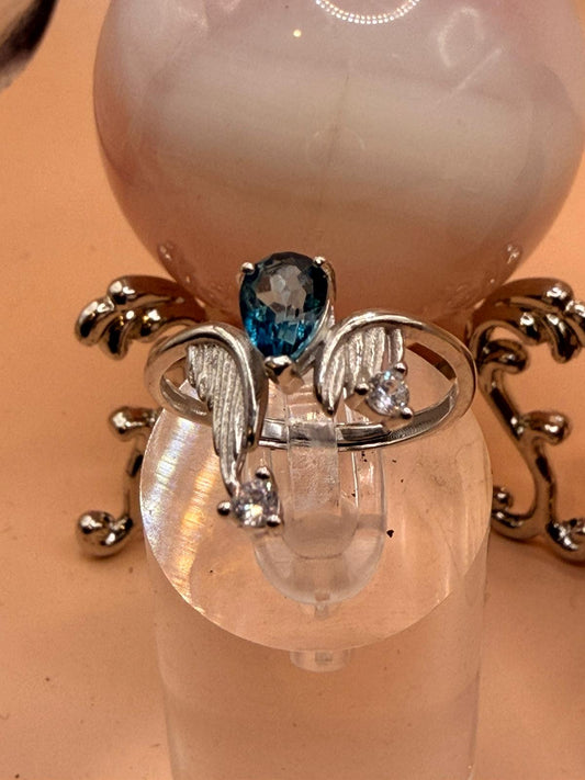 Topas mit Zirkon Flügel Ring