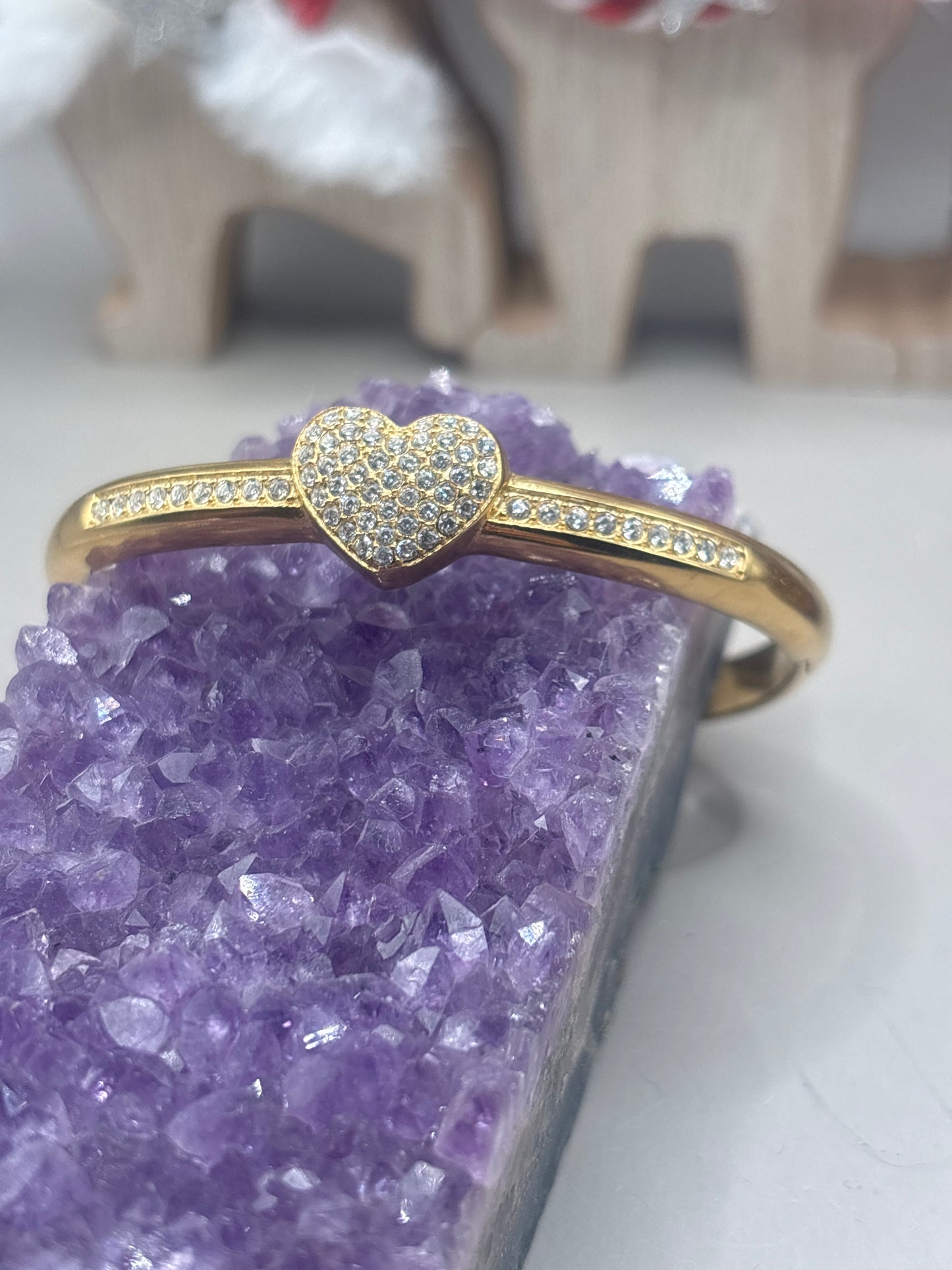 Zirkon Armreif mit Herz