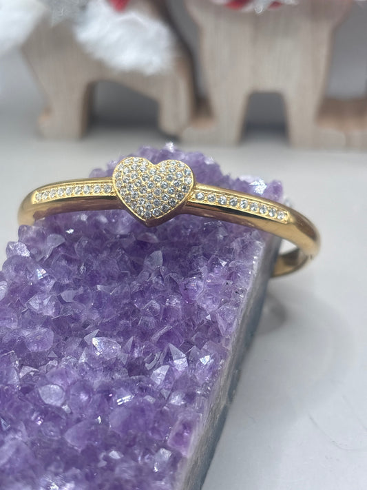 Zirkon Armreif mit Herz