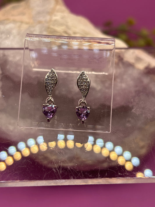 Amethyst Herzen Ohrringe
