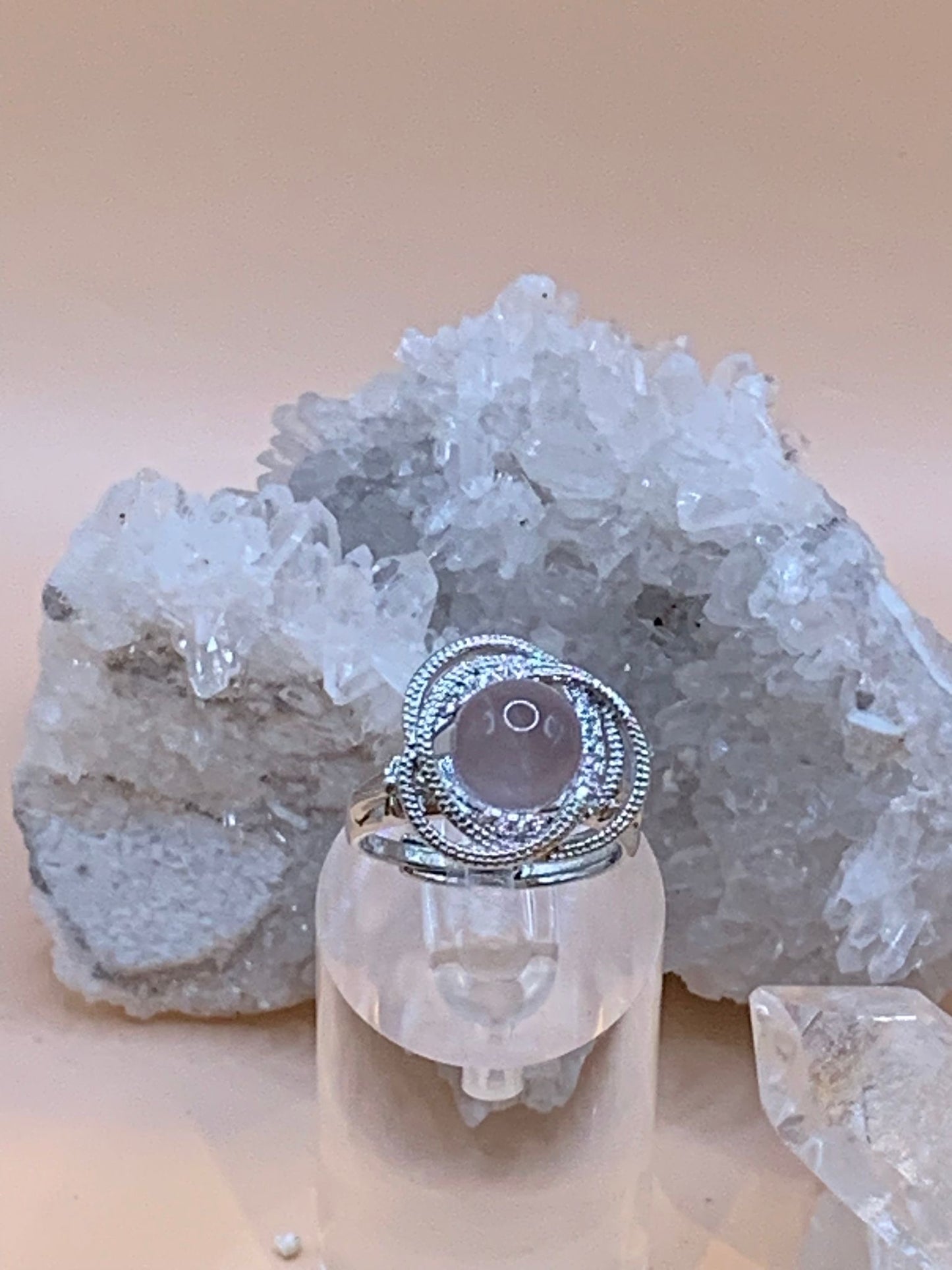 Spinning Rosenquarz Ring