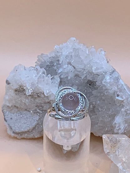 Spinning Rosenquarz Ring