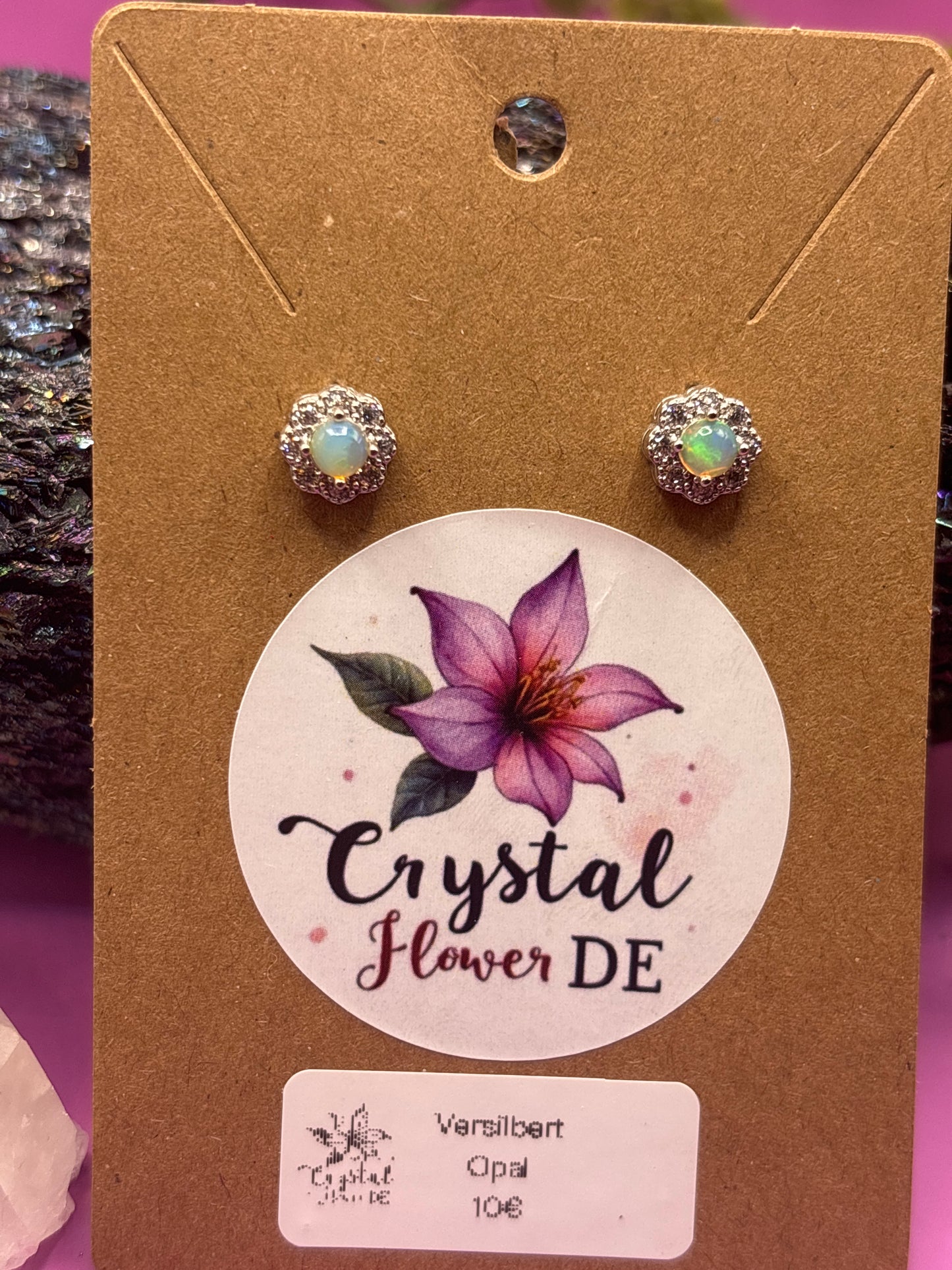 Opal Blumen Ohrstecker