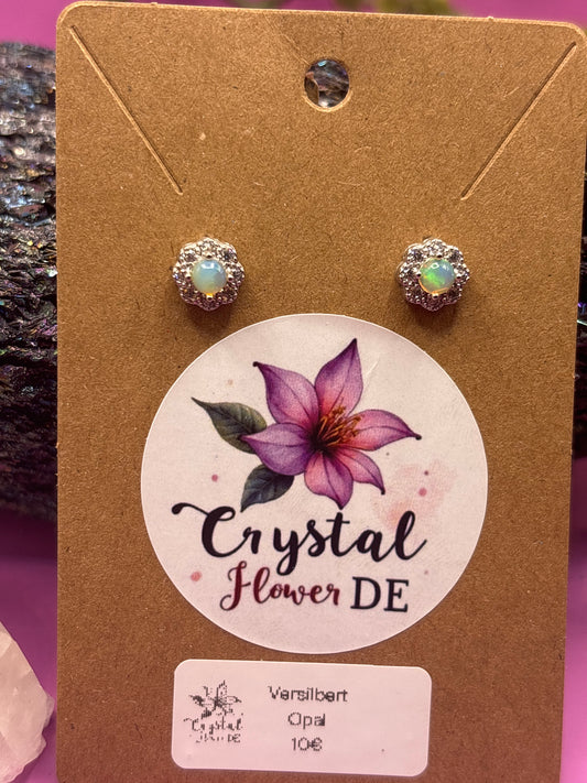 Opal Blumen Ohrstecker