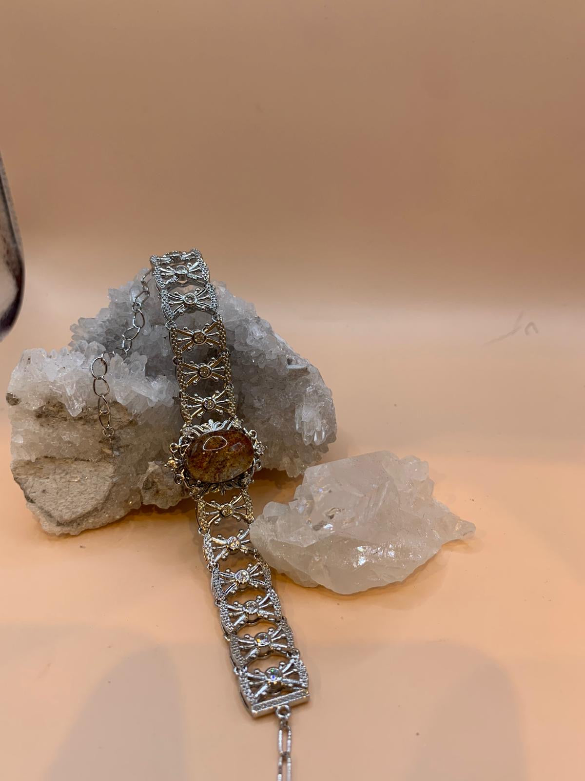 Breites Gartenquarz Armband